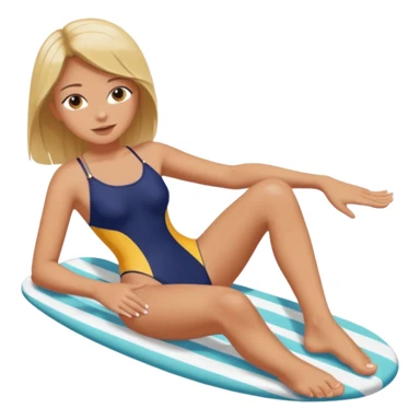 Draw a girl in a swimsuit who shows her foot sticker