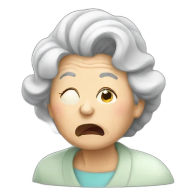 old lady coughing sticker