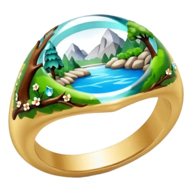 epoxy resin ring with nature motifs crystal sticker