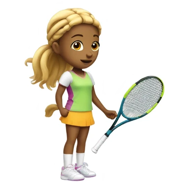 tennis little girl sticker