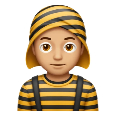 A theif robber emoji,Stripped shirt. sticker