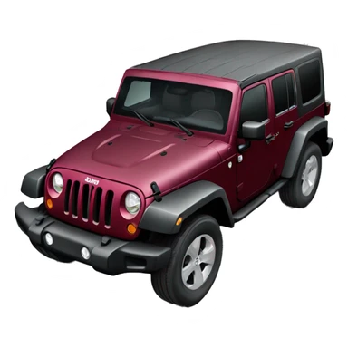 4 door jeep wrangler burgandy facing me sticker