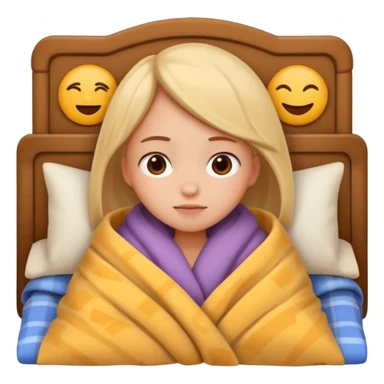 cute girl cosy blanket emoji sleepy in  sticker
