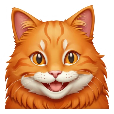 happy orange cat with big smile sticker
