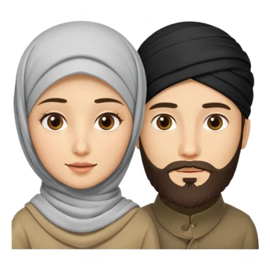Hijabi girl with beard boy sticker