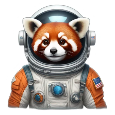 red panda astronaut sticker