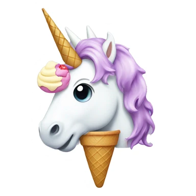 Unicorn eating ice cream sticker