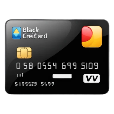 black credit card, no text, no numbers sticker