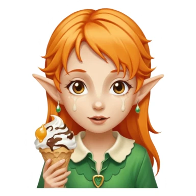 
a girl elf in orange hair with vanilla ice cream




 sticker