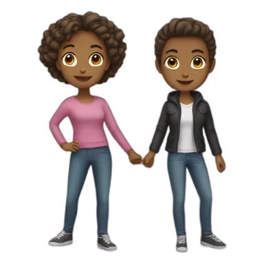 Couple mixte sticker
