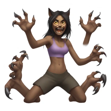 a woman turning into a werewolf sticker
