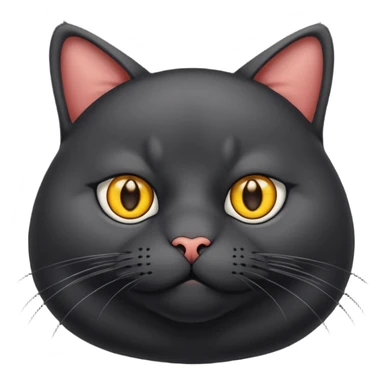 Un gato negro gordito con los ojos de color amarillos sentado sticker
