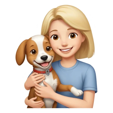 person petting a happy dog sticker