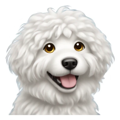 white fluffy dog with curly hair sticker