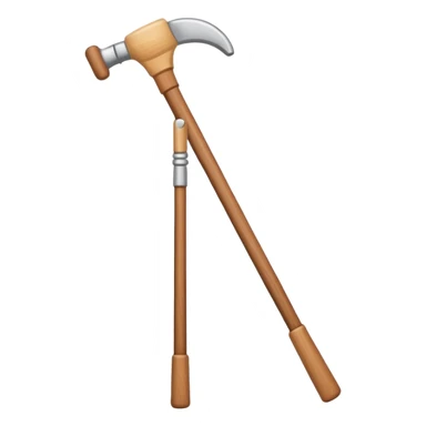 Crutch, cartoon illustration, with clean lines, no face on objects, white background sticker