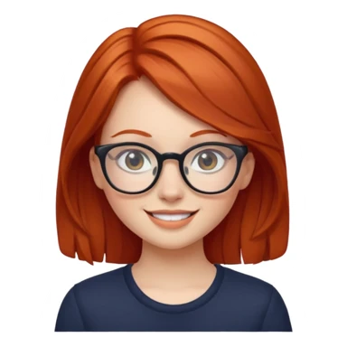 Redhead girl w glasses smirking  sticker