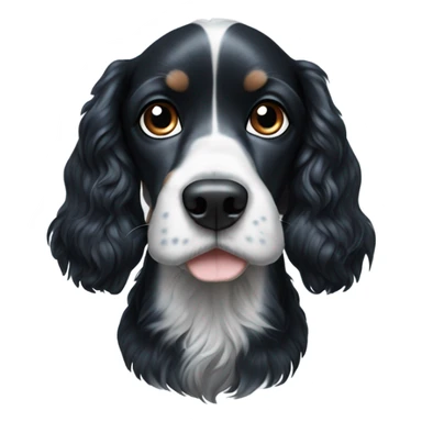 Black and white Cocker spaniel dog with blue eyes sticker
