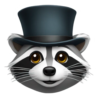 Raccoon wearing a top hat sticker