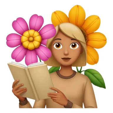 someone who's reading a panel to learn about a big tree/plant/flower sticker