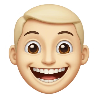 a face so happy eyes almost rolled in the back of their head exaggerated with the big grin showing teeth sticker