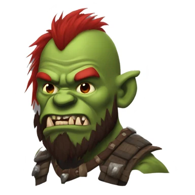 Berserker orc with red beard & red mohican sticker
