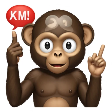 black monkey holding the middlefinge with a speech bubble saying "komm apex du penis" sticker