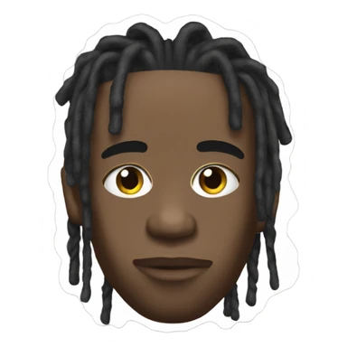 Travis Scott with dreads sticker