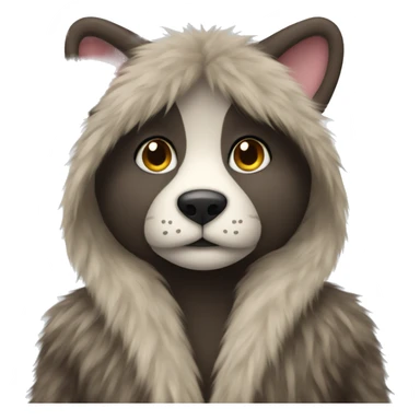 long fur coat sticker