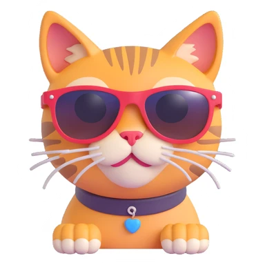 a cat wearing sunglasses sticker