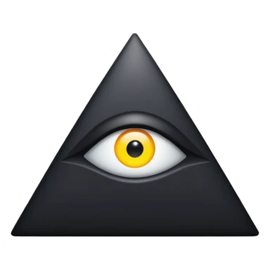 pyramide noir avec un oeil au centre et des taches noir sur toutes les extrémités comme un brouillard noir sticker