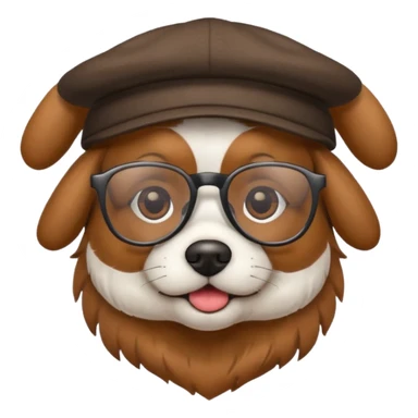 dog with glasses and hat sticker