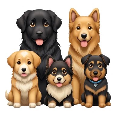 Landseer Newfoundland, golden retriever and German shepherd  sticker