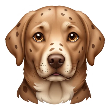 realistic portrait of a brown spotted Labrador retriever, natural lighting, detailed fur texture sticker