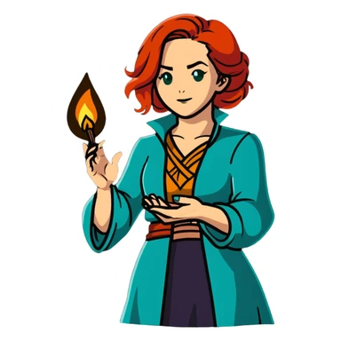 Triss Merigold casting magic spell sticker