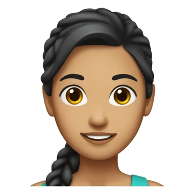 a Latin American woman with dark hair in a ponytail sticker