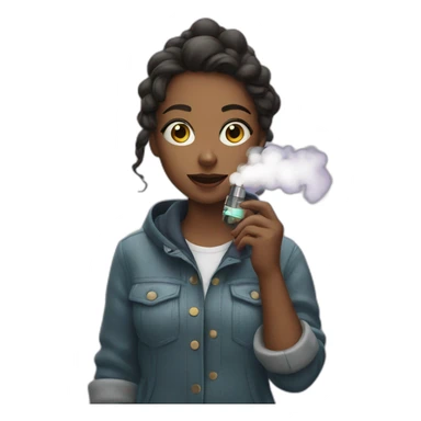 a girl with a vape in her hands sticker