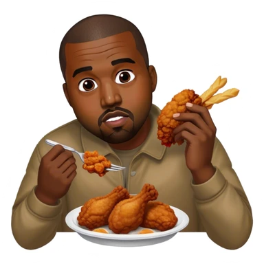 kanye west eating chicken sticker