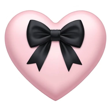 light pink heart with a black bow  sticker