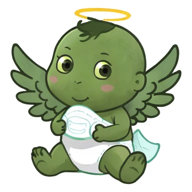 Baby with angel wings  sticker