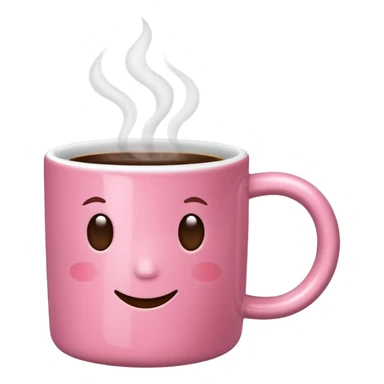 pink mug of steaming coffee sticker