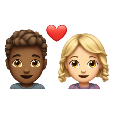 Boy and girl in heart sticker