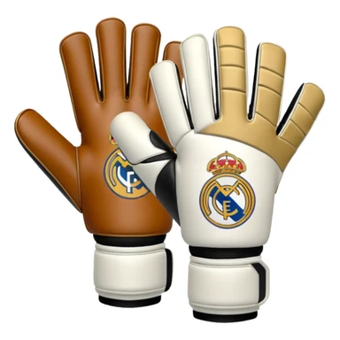 Des gants de gardien de but de foot Real Madrid blanc le plus réaliste possible  sticker