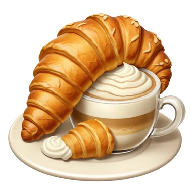 Croissant with cappuccino sticker