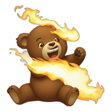 Un ours qui crache du feu sticker