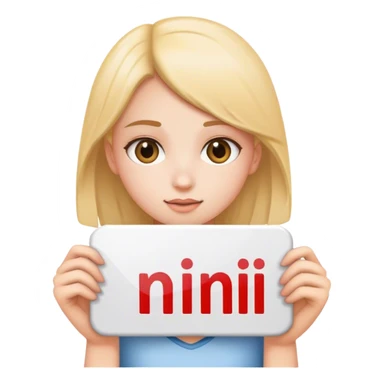 Girl with nini text sticker