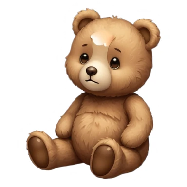 Sad Teddy bear looking up at moon sticker