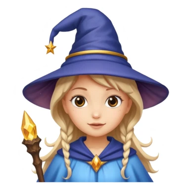 A fairy girl with a wizard hat sticker