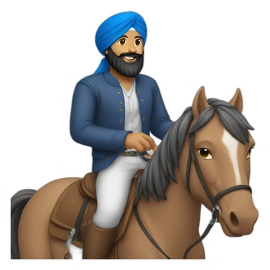 a sikh guy riding a horse sticker