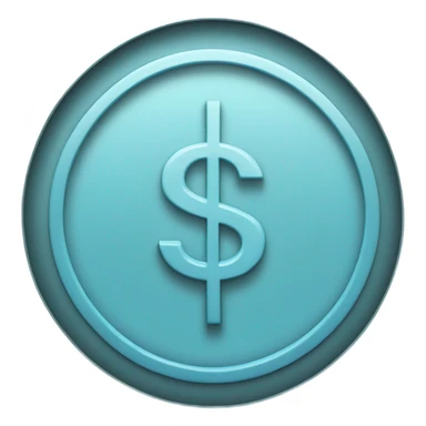 Simple Pale blue dollar sign in hollow circle sticker