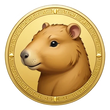uma moeda de capybara fofinha sticker